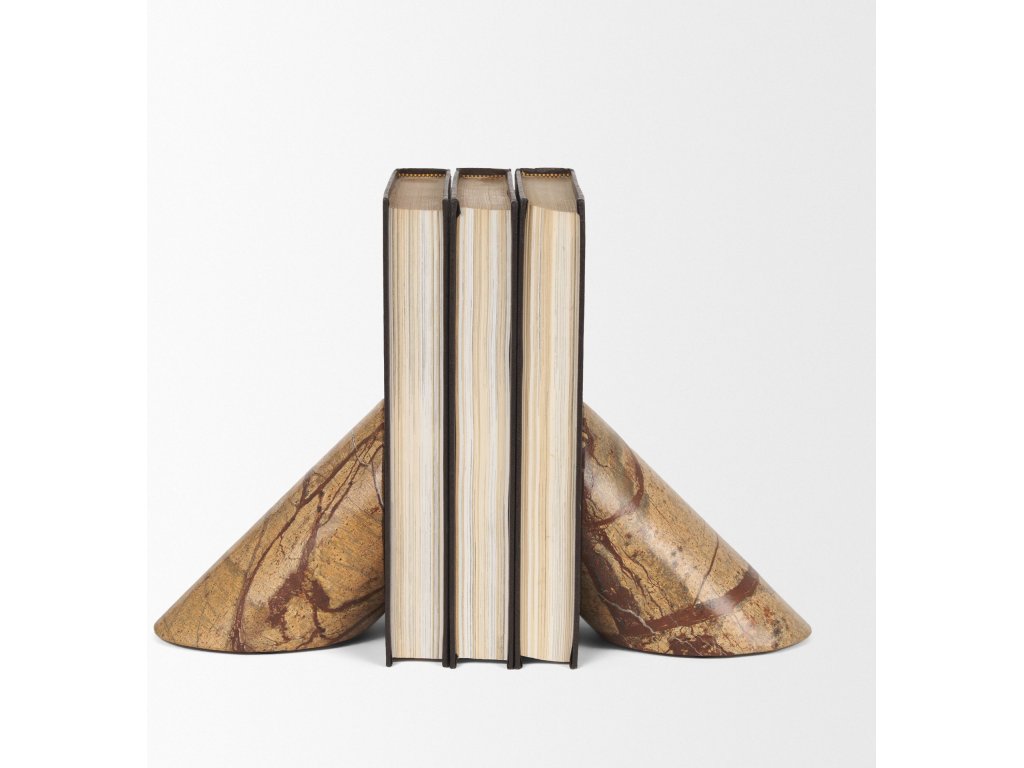 Brown Forest Marble Angled Bookends - image 2