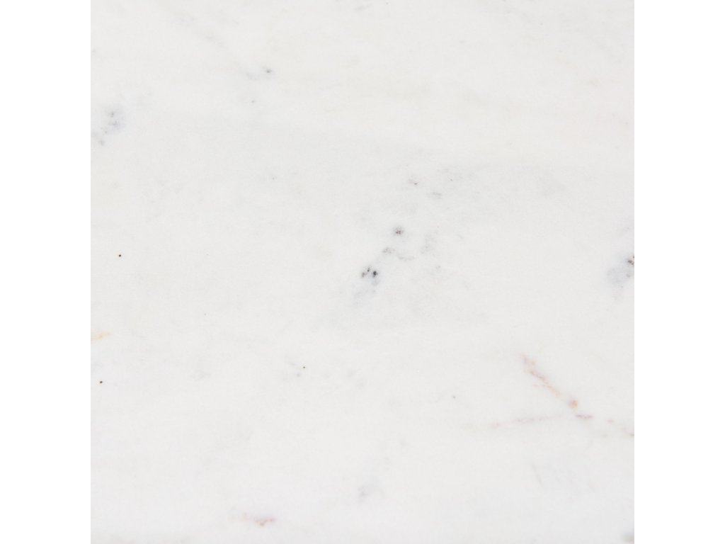 48L x 48W x 30H Round White Marble Top w/ Black Metal and Wood Pedestal Base Dining Table - image 1