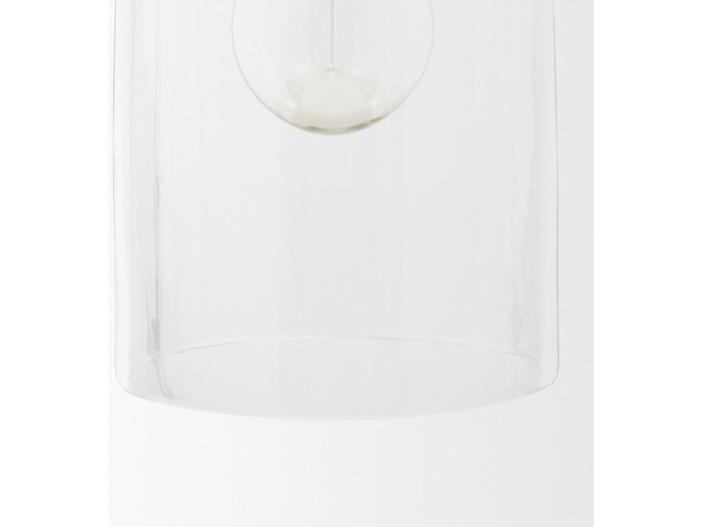 Tall Clear Blown Glass w/ Gold Metal Pendant Light - image 6