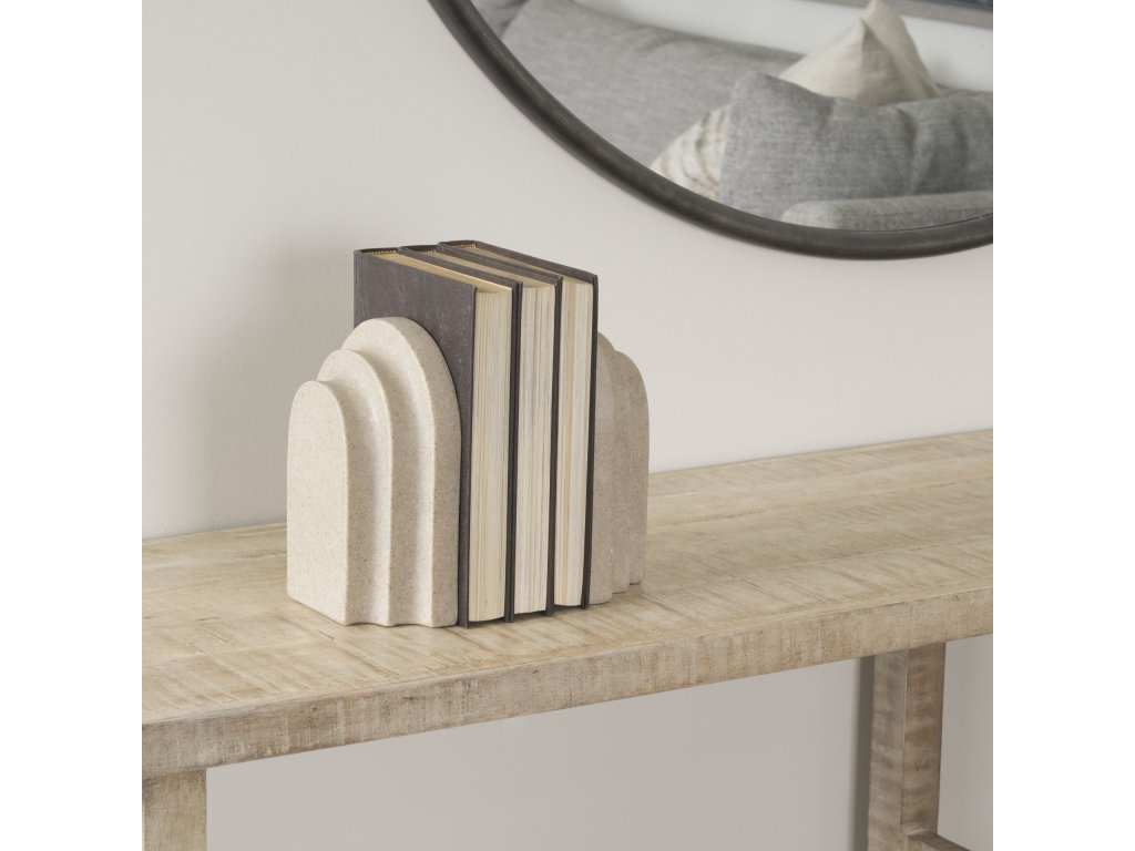 Sandstone Resin Arc Book End Set - image 2