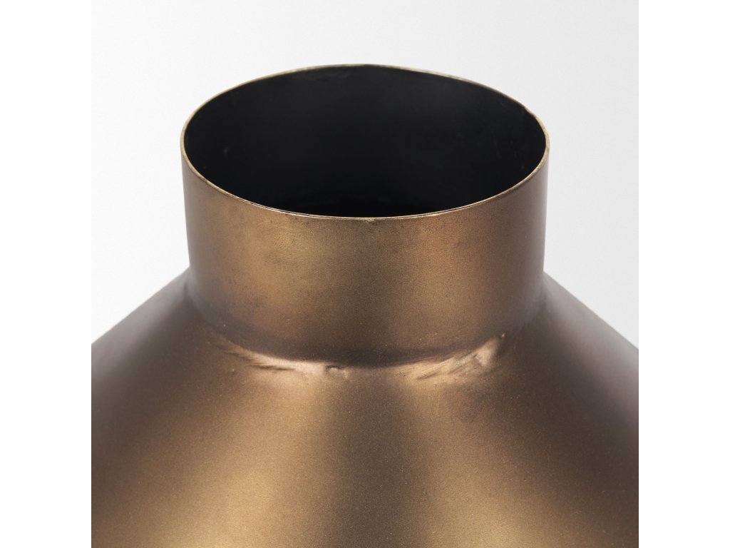 Small Brushed Gold Metal Decorative Vase - image 8