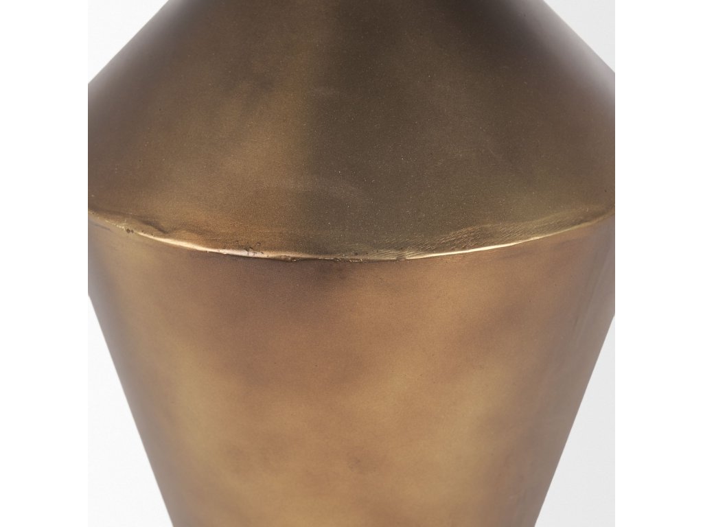 Small Brushed Gold Metal Decorative Vase - image 9