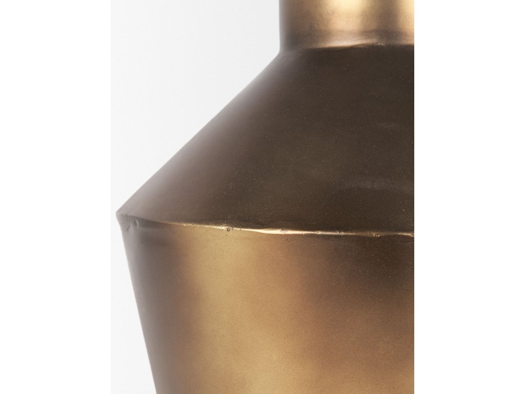 Small Brushed Gold Metal Decorative Vase - image 10