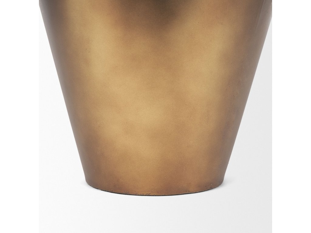 Small Brushed Gold Metal Decorative Vase - image 11
