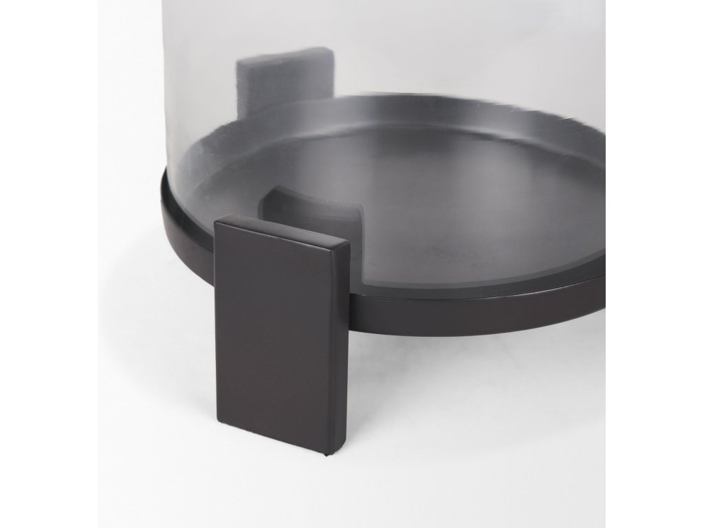 Large Matte Black Metal w/ Glass Hurricane Candle Holder - image 10