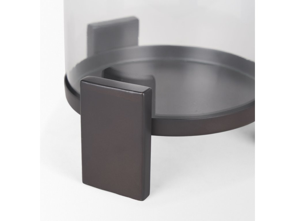 Small Matte Black Metal w/ Glass Hurricane Candle Holder - image 10