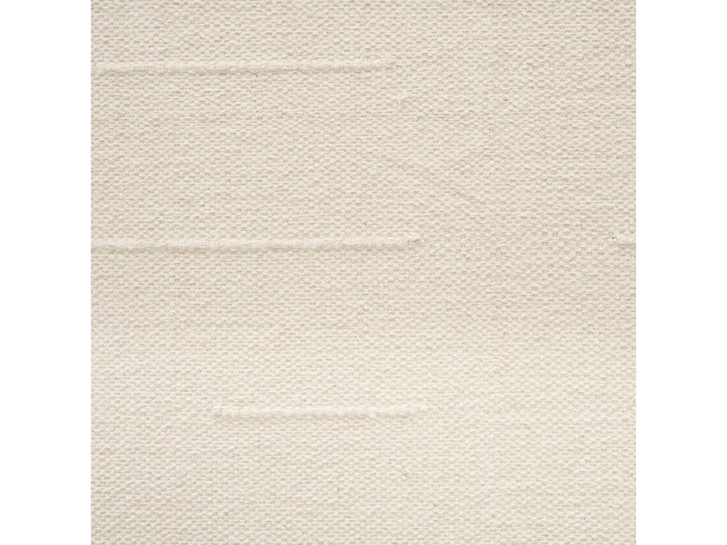 Brown Wood w/ Oatmeal Fabric Ottoman - image 2