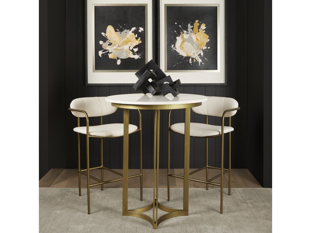 Marble & Gold Metal Bistro Table - image 2