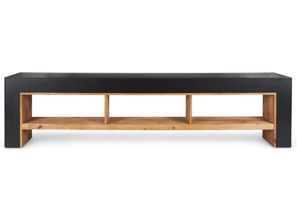 Natural Wood w/ Black Oak Waterfall Media Coffee Table - image 6