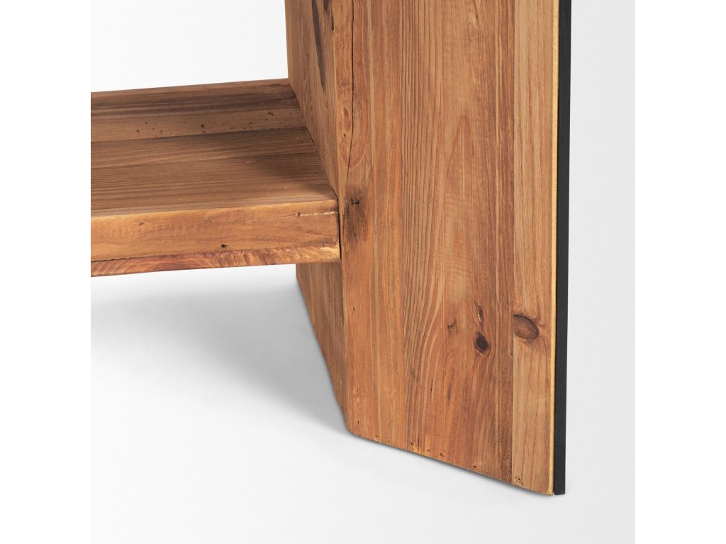 Natural Wood w/ Black Oak Waterfall Media Coffee Table - image 10