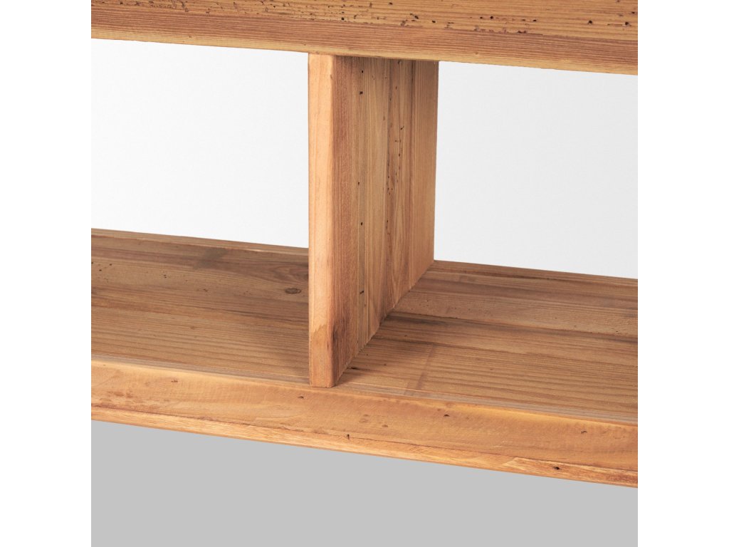 Natural Wood w/ Black Oak Waterfall Media Coffee Table - image 11