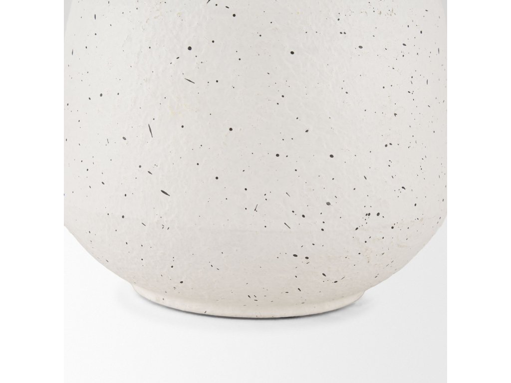 Small White w/ Black Speckles Metal Vase - image 9