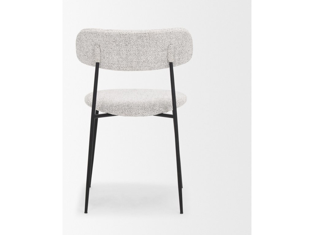Matte Black Metal w/ Gray Fabric Dining Chair - image 4