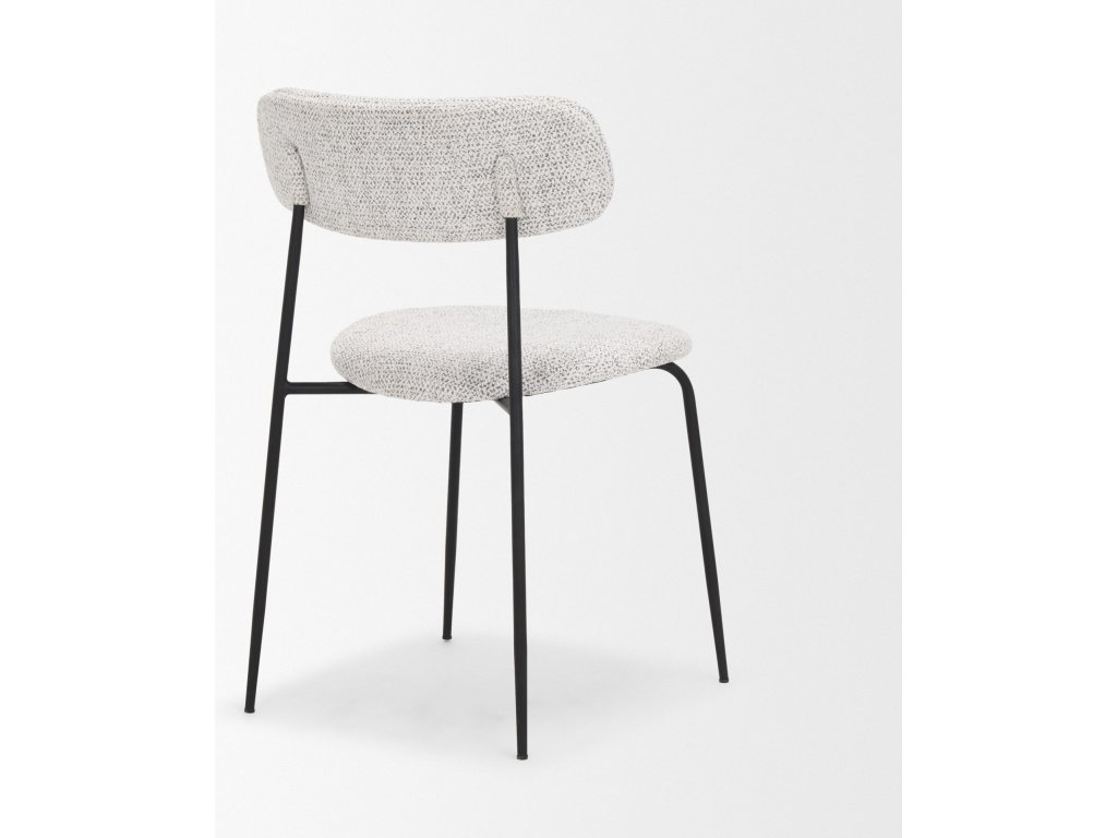 Matte Black Metal w/ Gray Fabric Dining Chair - image 5