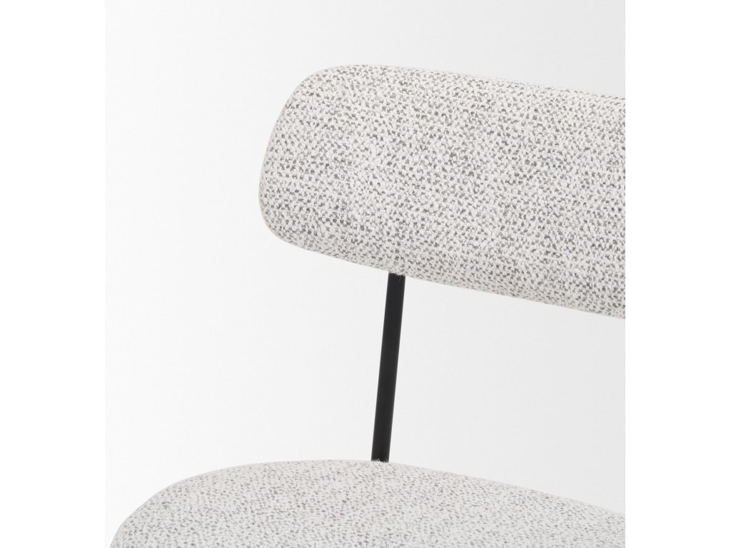 Matte Black Metal w/ Gray Fabric Dining Chair - image 7