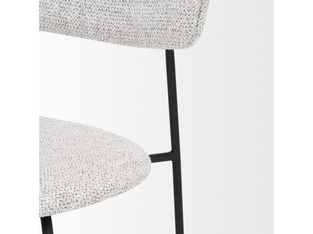 Matte Black Metal w/ Gray Fabric Dining Chair - image 8