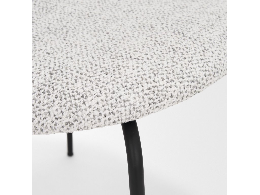 Matte Black Metal w/ Gray Fabric Dining Chair - image 9