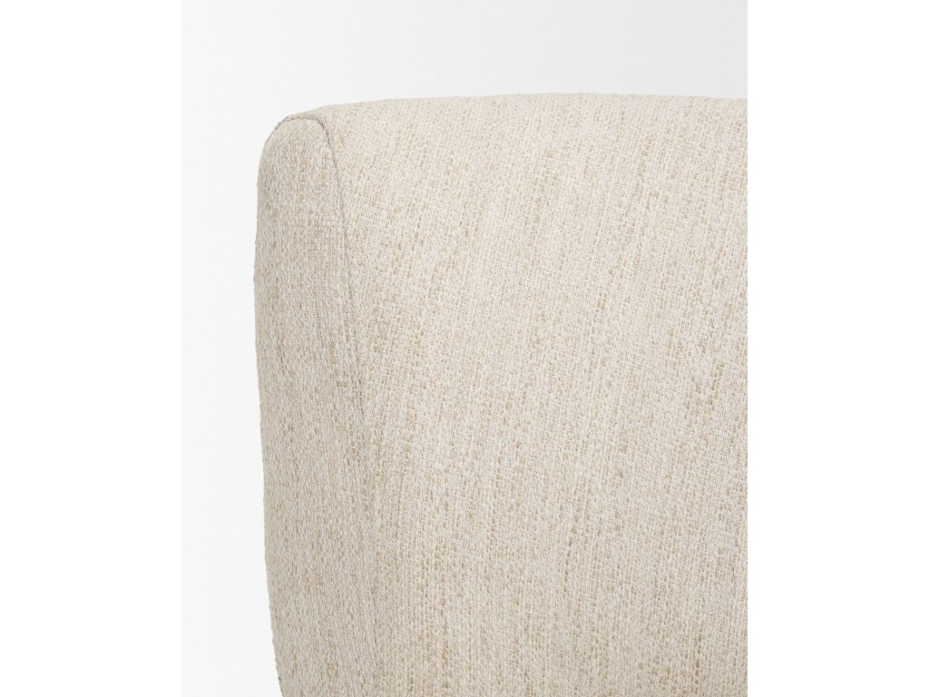 Dark Brown Wood w/ Cream Fabric Accent Chair - image 8