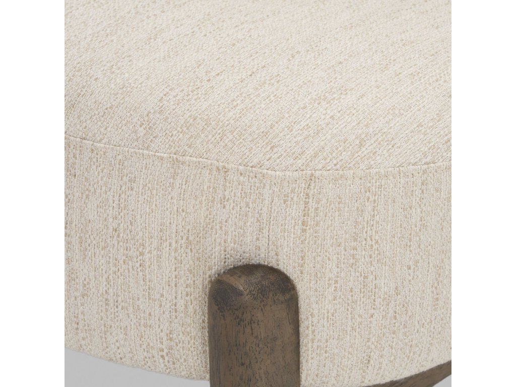 Dark Brown Wood w/ Cream Fabric Accent Chair - image 10