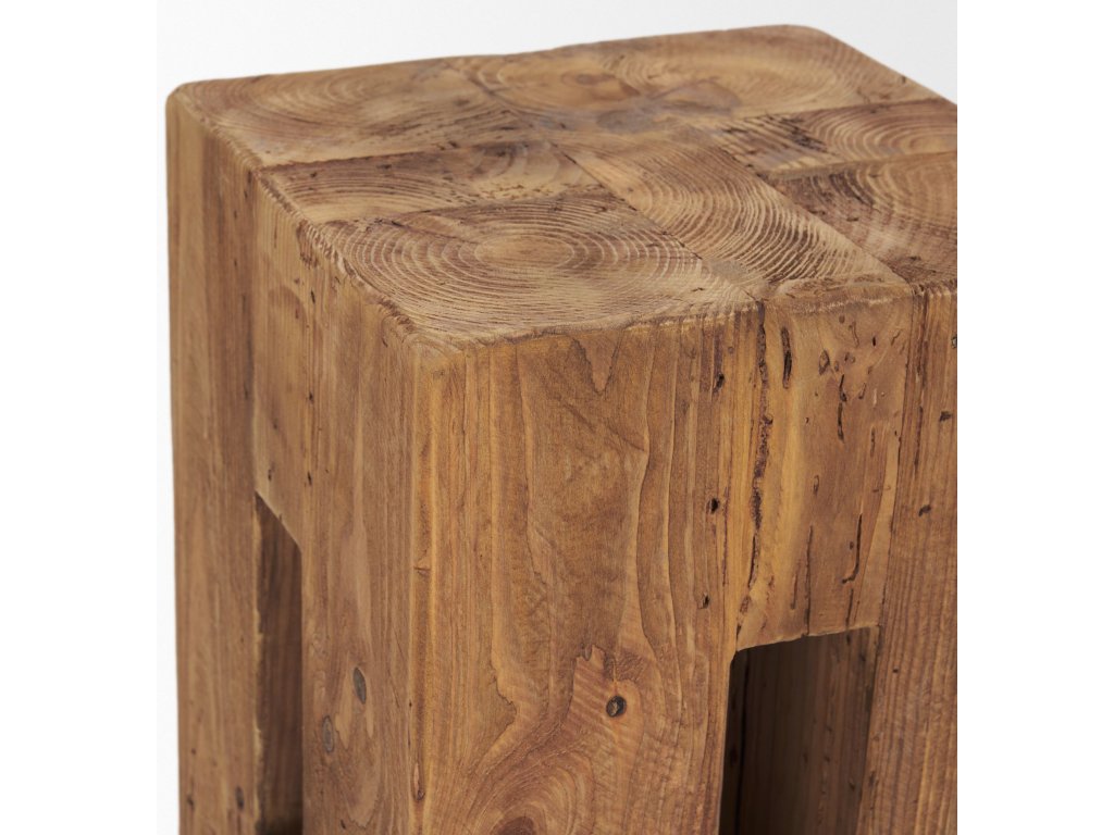 Natural Wood Block Accent Stool - image 6