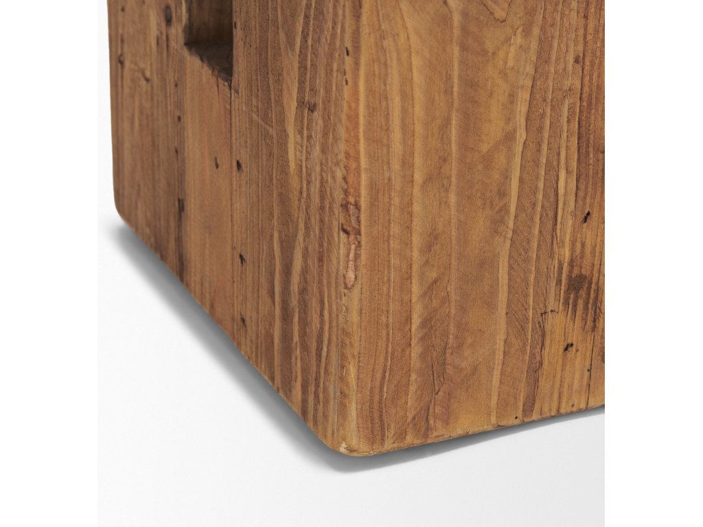 Natural Wood Block Accent Stool - image 8