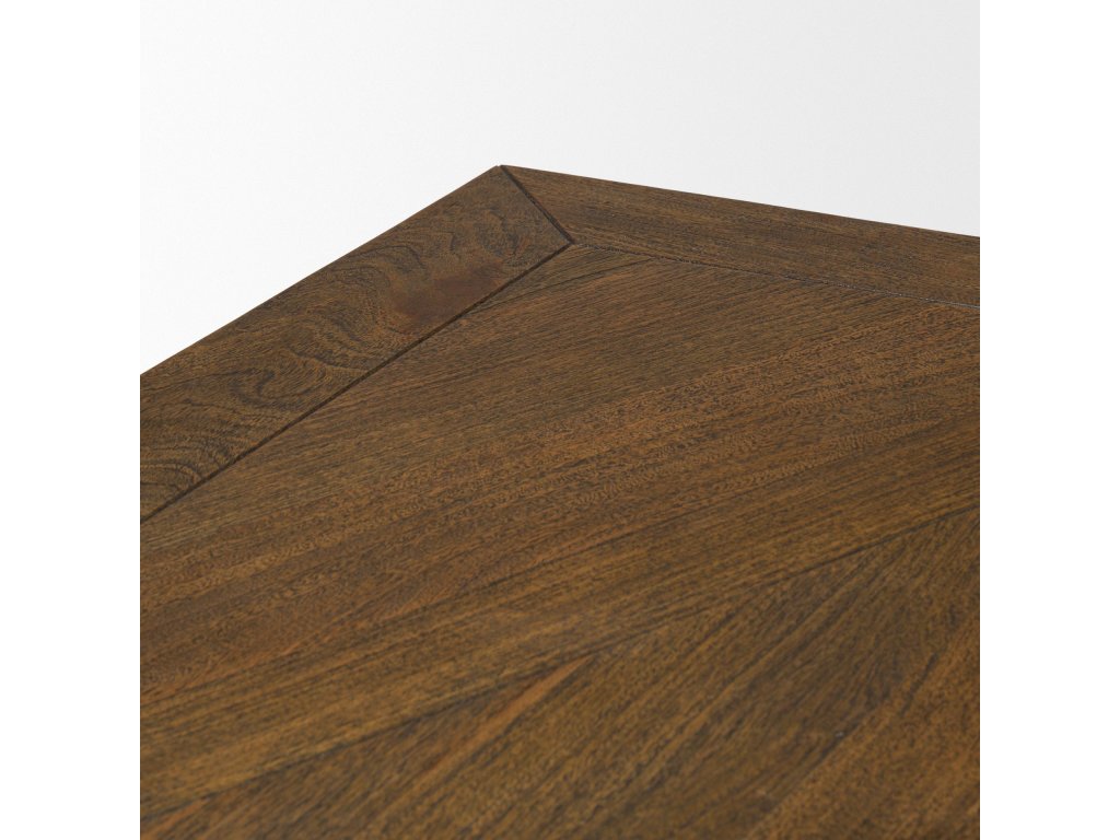 II 79X39 Rectangular Brown Solid Wood Top Dark Gunmetal Base Dining Table - image 7