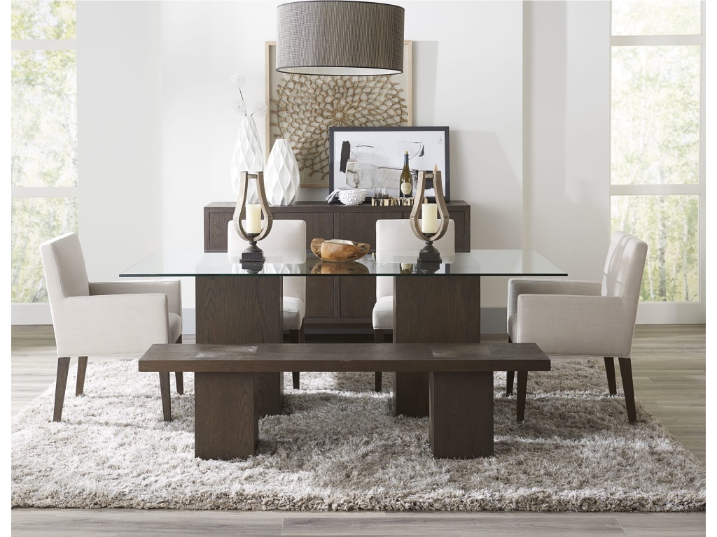 Modesto Rectangular Glass Top Dining Table in French Roast - image 1