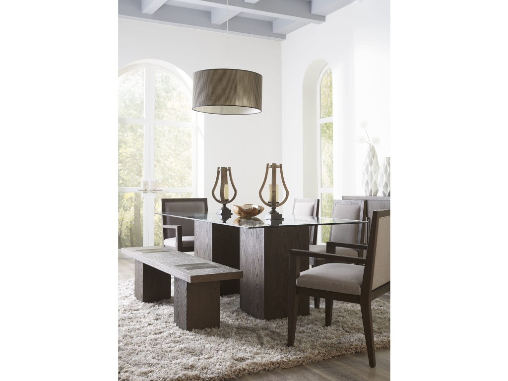 Modesto Rectangular Glass Top Dining Table in French Roast - image 2