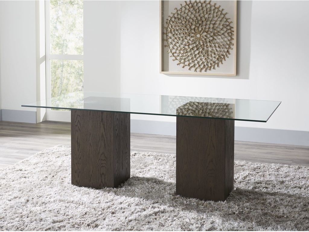 Modesto Rectangular Glass Top Dining Table in French Roast - main image
