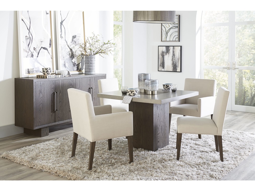 Modesto Upholstered Arm Chair in Abalone Linen and French Roast - image 2