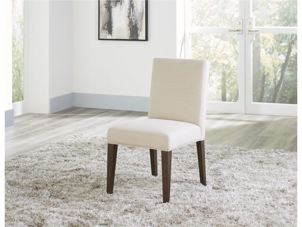 Modesto Upholstered Side Chair in Abalone Linen and French Roast - main image