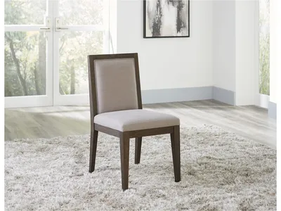 Modesto Wood Frame Upholstered Side Chair in Koala Linen and French Roast