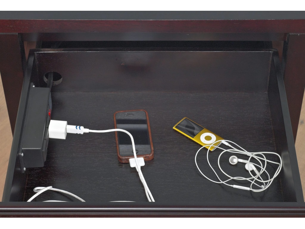 Nevis Charging Station Nightstand in Espresso - image 1