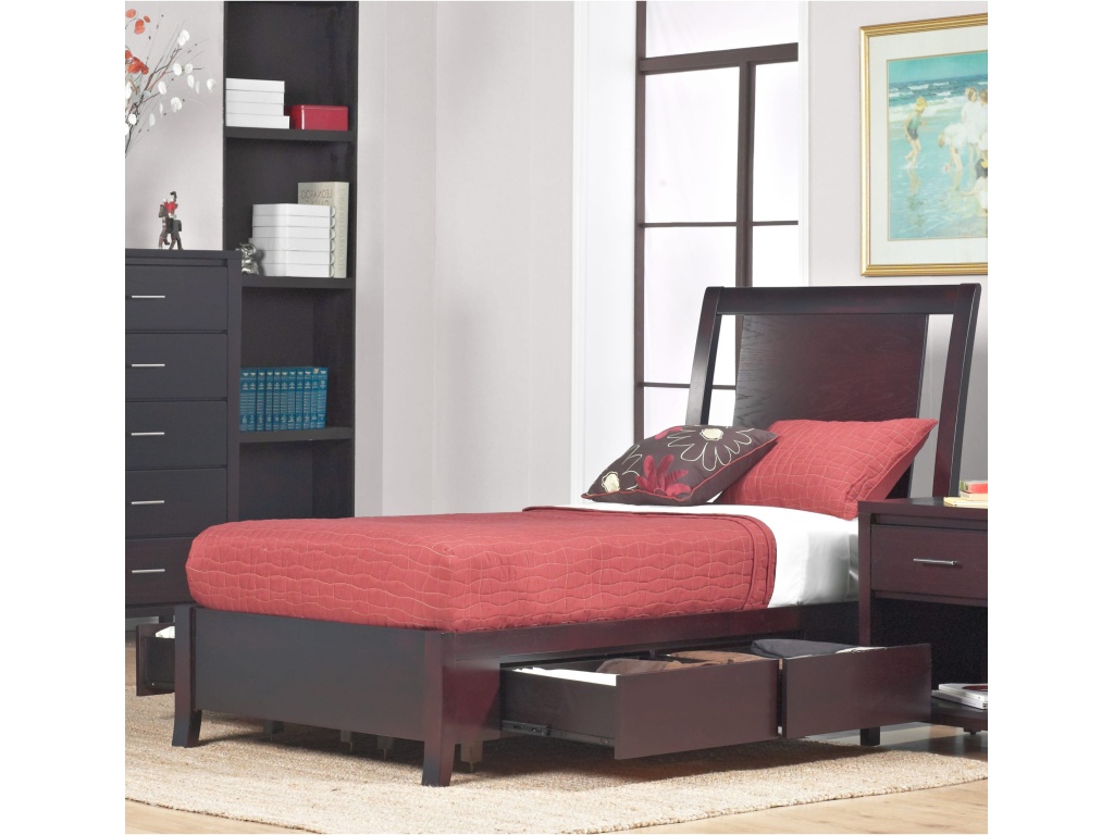 Nevis Low Profile Storage Bed in Espresso - main image