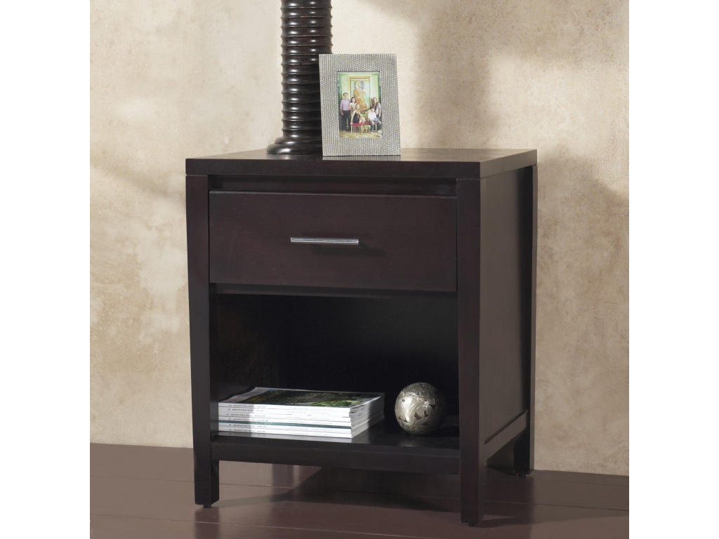 Nevis One Drawer Nightstand in Espresso - main image