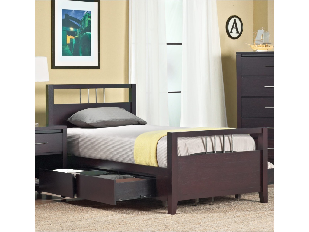 Nevis Platform Storage Bed in Espresso - main image