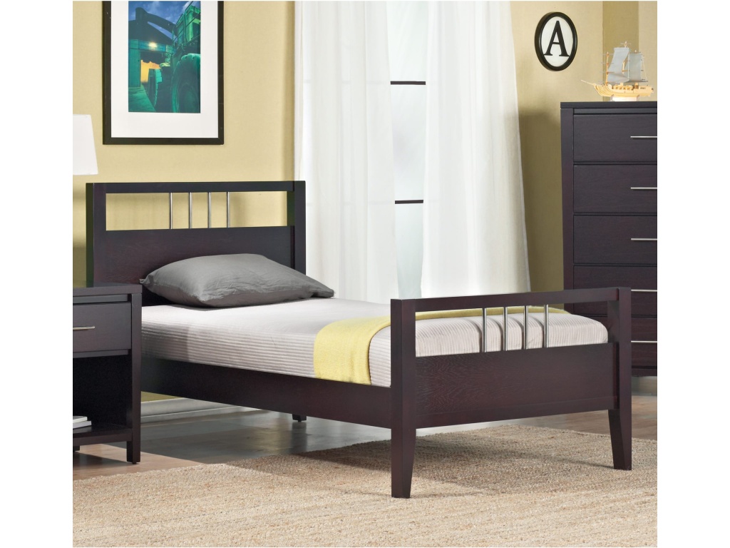 Nevis Wood Platform Bed in Espresso - main image