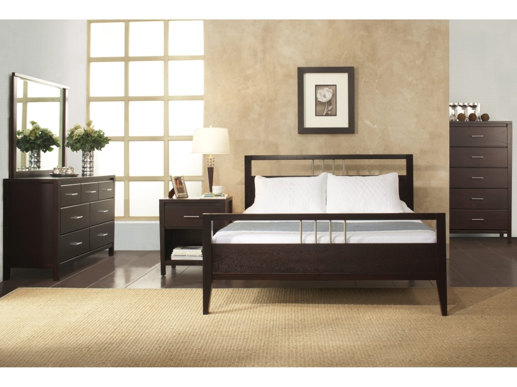 Nevis Wood Platform Bed in Espresso - image 1