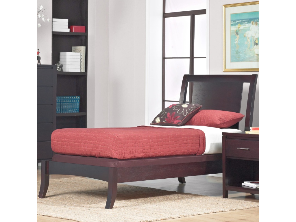 Nevis Wood Sleigh Bed in Espresso - main image