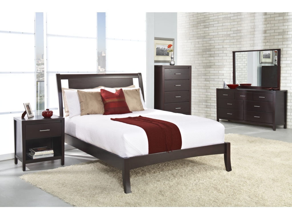 Nevis Wood Sleigh Bed in Espresso - image 1