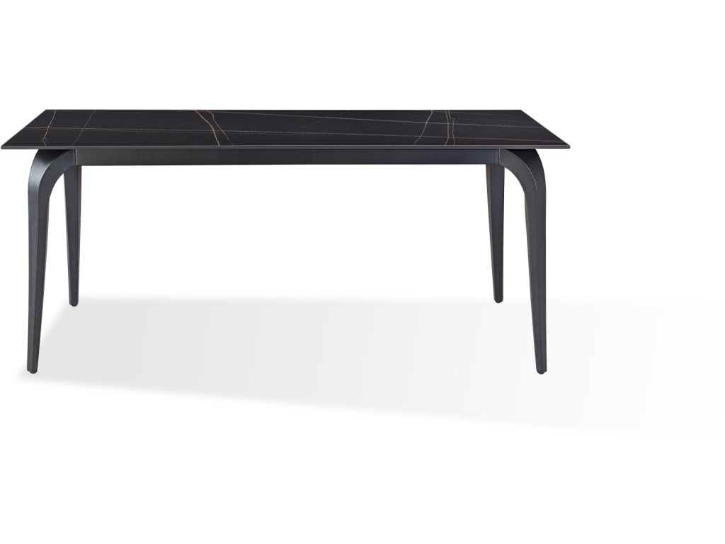 Nicoya Stone Top Rectangular Dining Table in Black Stone and Black Metal - image 2