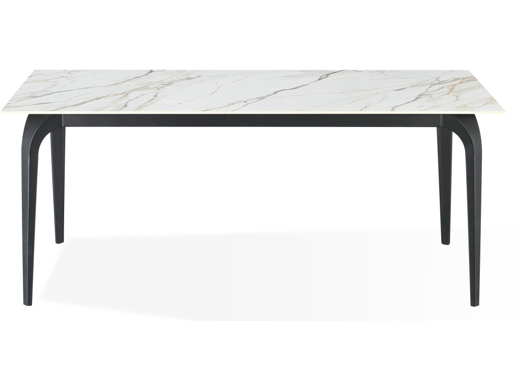 Nicoya Stone Top Rectangular Dining Table in Pumpkin Spice Stone and Black Metal - image 4