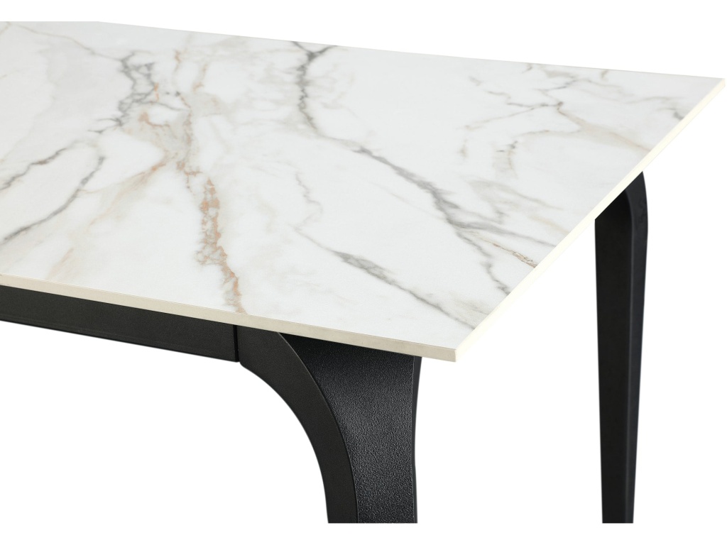 Nicoya Stone Top Rectangular Dining Table in Pumpkin Spice Stone and Black Metal - image 5
