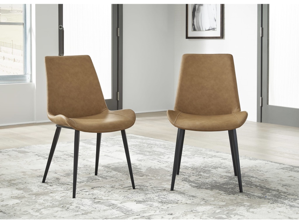 Nicoya Upholstered Dining Chair in Buckskin Synthetic Leather and Black - image 1