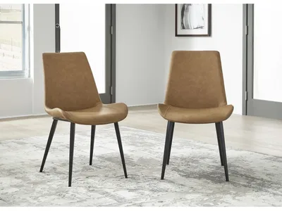 Nicoya Upholstered Dining Chair in Buckskin Synthetic Leather and Black - Alternative View