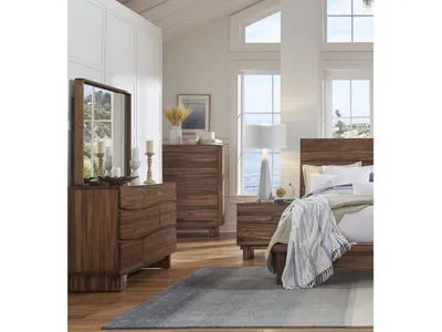 Ocean Five Drawer Solid Wood Chest in Natural Sengon (2024)