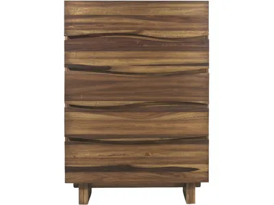 Ocean Five Drawer Solid Wood Chest in Natural Sengon (2024) - Alternative View