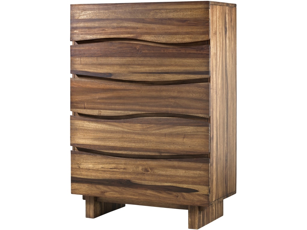 Ocean Five Drawer Solid Wood Chest in Natural Sengon (2024) - image 2