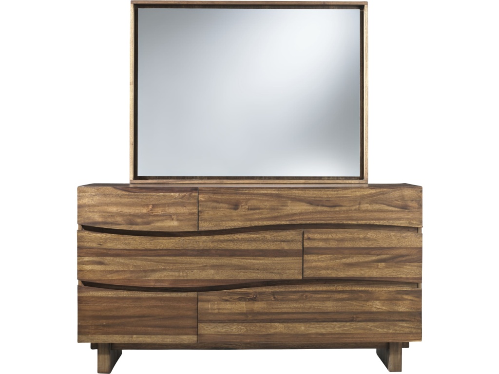 Ocean Six Drawer Solid Wood Dresser in Natural Sengon (2024) - image 1