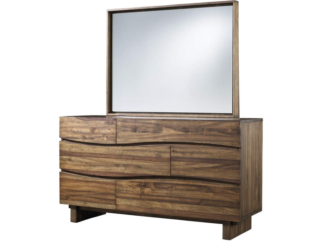 Ocean Six Drawer Solid Wood Dresser in Natural Sengon (2024) - image 2